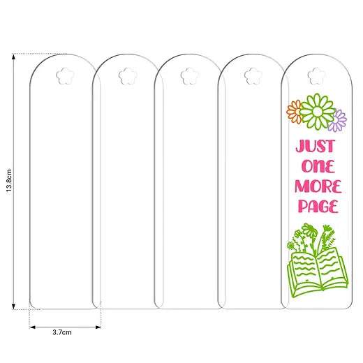Acrylic Bookmark Blanks (Flower) (5 Pcs/Set)