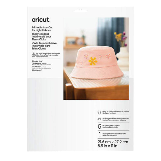 Cricut® Printable Iron-On For Light Fabrics - US Letter (5 ct)