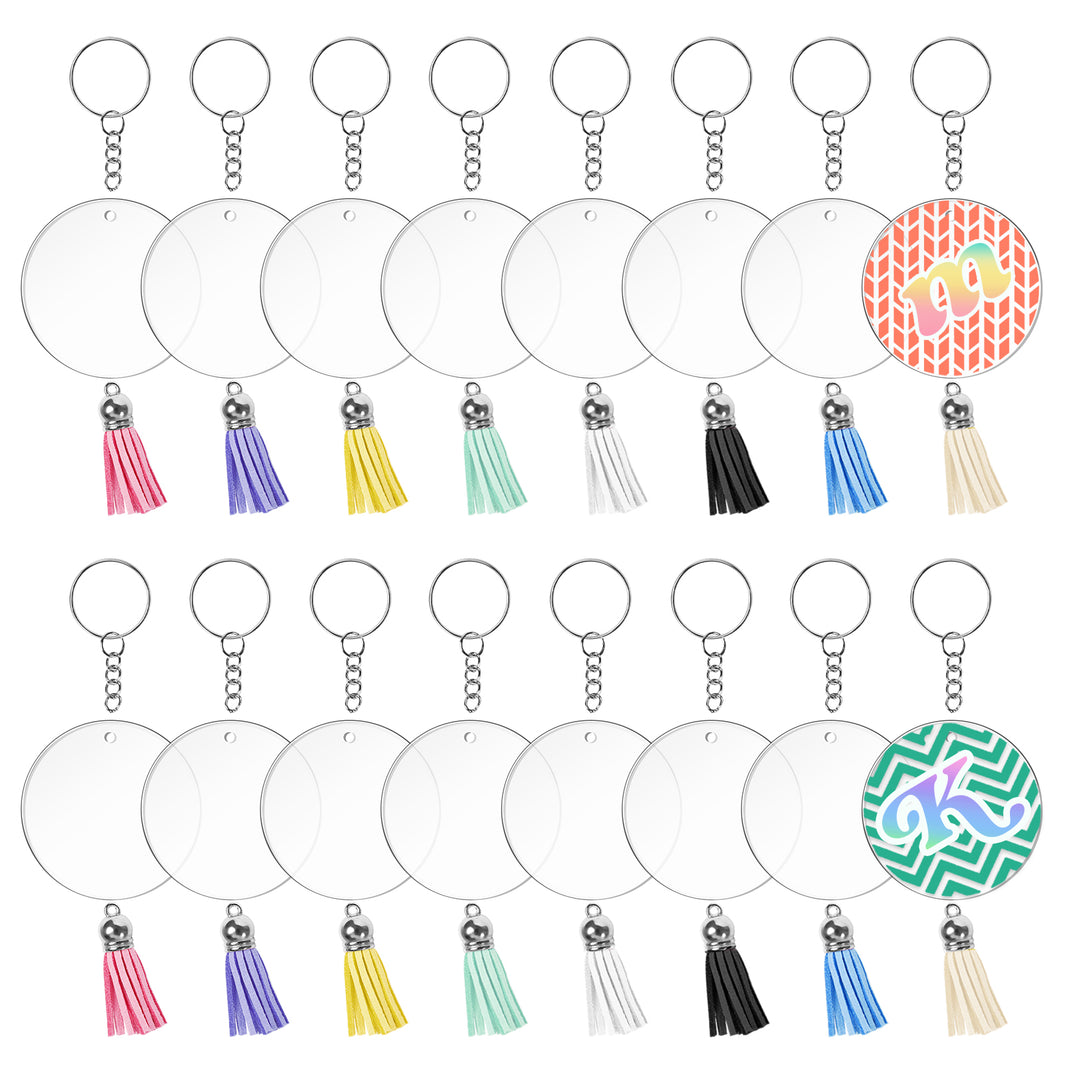 Round Acrylic Keychain Blanks( 16 Pcs)