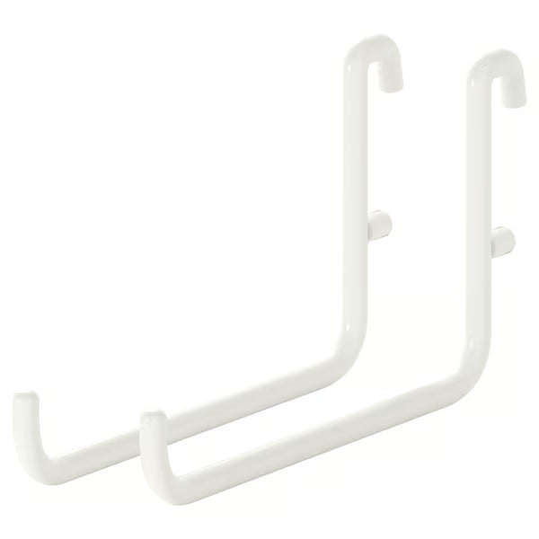 Pegboard Metal Hook, 2 pack - White