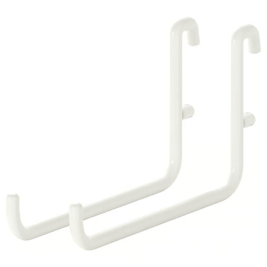 Pegboard Metal Hook, 2 pack - White
