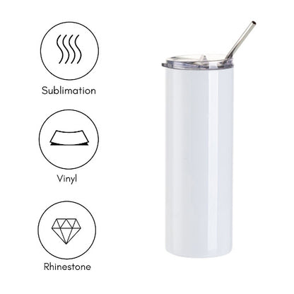 BestSub 20oz Stainless Steel Skinny Sublimation Tumblers