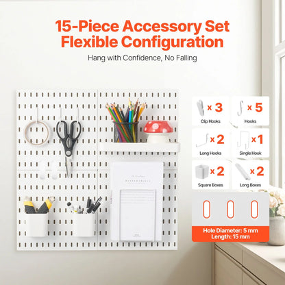 VEVOR Pegboard Combination Kit - (4 Panels, 280 x 280 mm)-WHITE