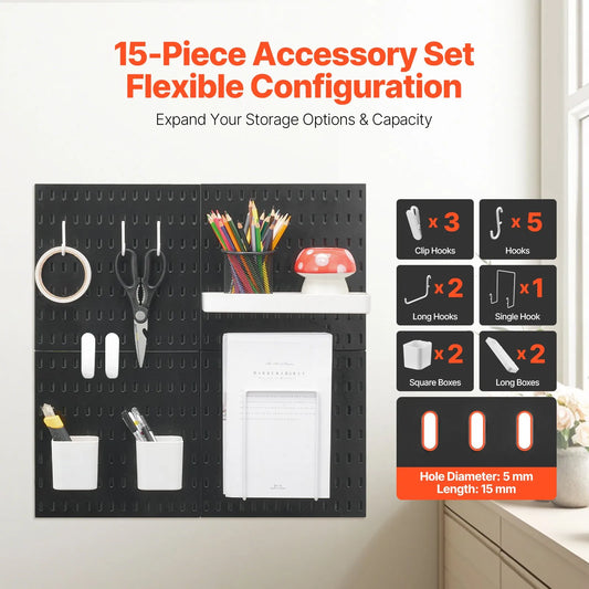 VEVOR Pegboard Combination Kit - (4 Panels, 280 x 280 mm)-BLACk