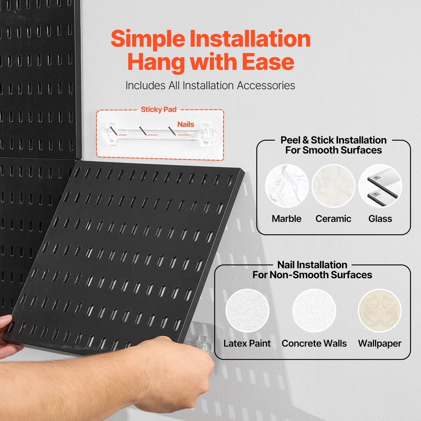VEVOR Pegboard Combination Kit - (4 Panels, 280 x 280 mm)-BLACk