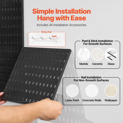 VEVOR Pegboard Combination Kit - (4 Panels, 280 x 280 mm)-BLACk